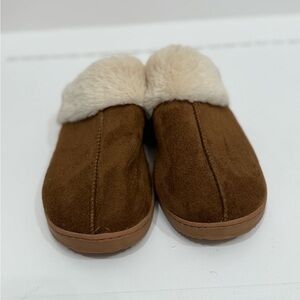 Brown Faux Fur Lined Women's Slippers